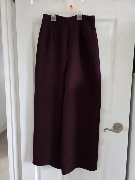 Holt Renfrew Pants - High-Waist Wide-Leg Pants in Deep Plum